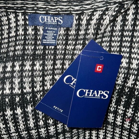 Chaps super nice black gray and white blend with a unique blend of design!! Nwot - Picture 6 of 7